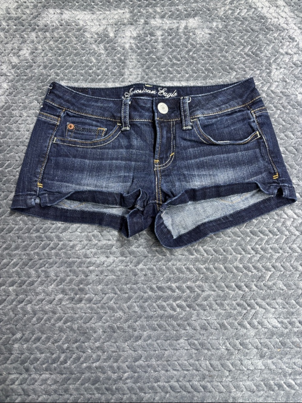 American Eagle Outfitters Dark Indigo Denim Cutoff Shorts